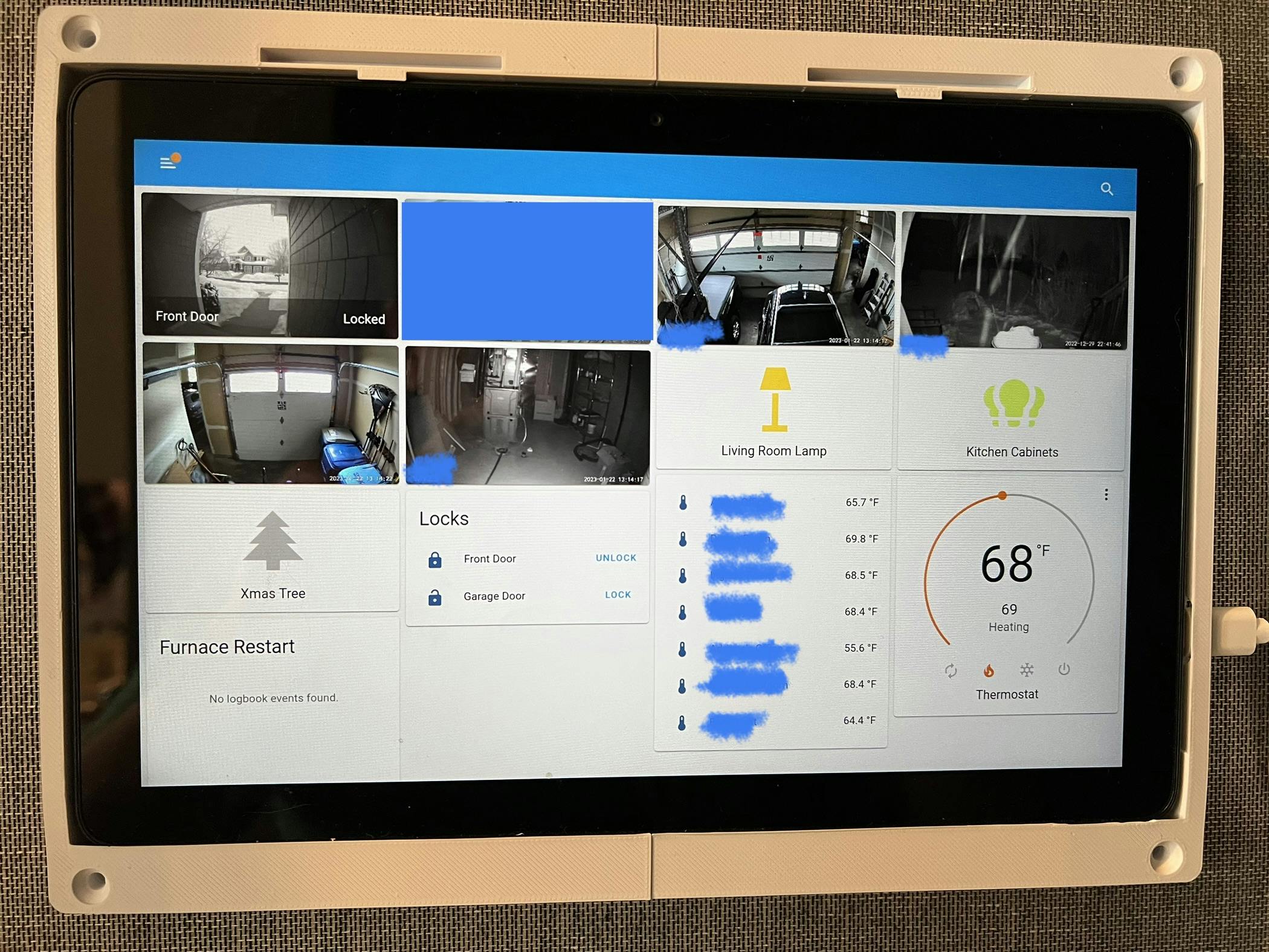 Home Assistant kiosk mounted on wall